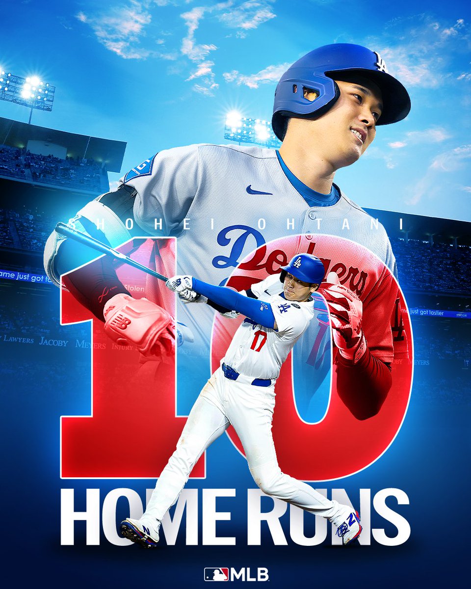 ドジャース 】 #大谷翔平 10本塁打10盗塁到達✓ 2025年の #大谷翔平 は