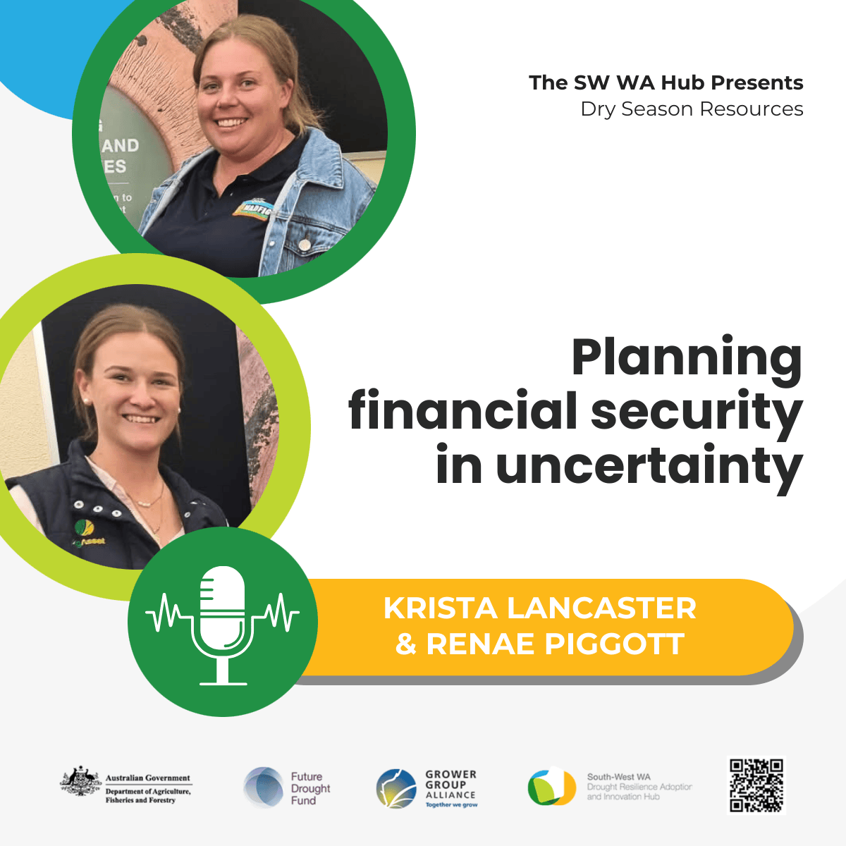 Renae Piggott (AgAsset Consulting) and Krista Lancaster (Ninghan Spraying and Ag Services, <a href="/MADFIG14/">MADFIG</a>) share tips on planning ahead and mastering farm finances on the #WADroughtHub Dry Season Resources podcast.

🎧 Tune in: hub.gga.org.au/podcast/financ…