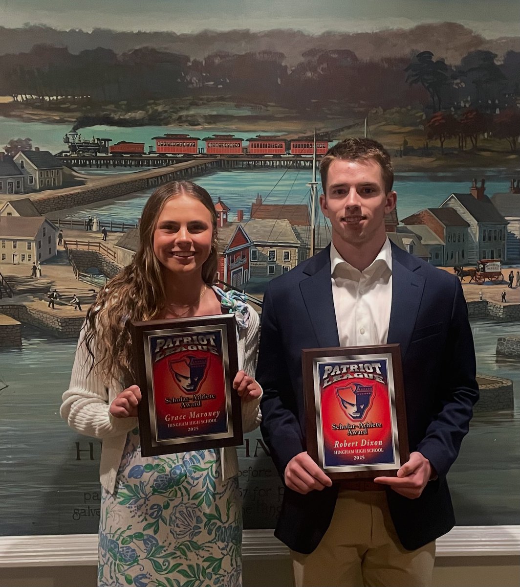 Congratulations to Robert Dixon and Grace Maroney for being named Hingham’s Patriot League Scholar Athletes of the Year.  #scholarathlete