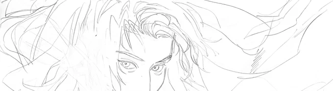 黒だんだら沖田くんの前髪の盛り上がりが好きでラフの段階でも結構描き込んでしまう(供養) 