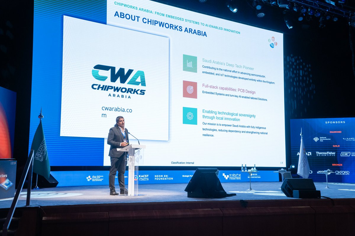chipworksarabia's tweet photo. ChipWorks Arabia had an incredible time at the Future of Semiconductors Forum 2025 hosted by @KAUST and @KACST We proudly showcased our fully Saudi-built Smart Tracker β from PCB to platform. #semiconductors #FSF25 #Saudi https://t.co/PVVBRG8uds