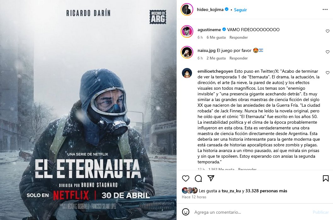 eternauta_1982's tweet image. tiene buen gusto el master @Kojima_Hideo  #osom #eleternauta