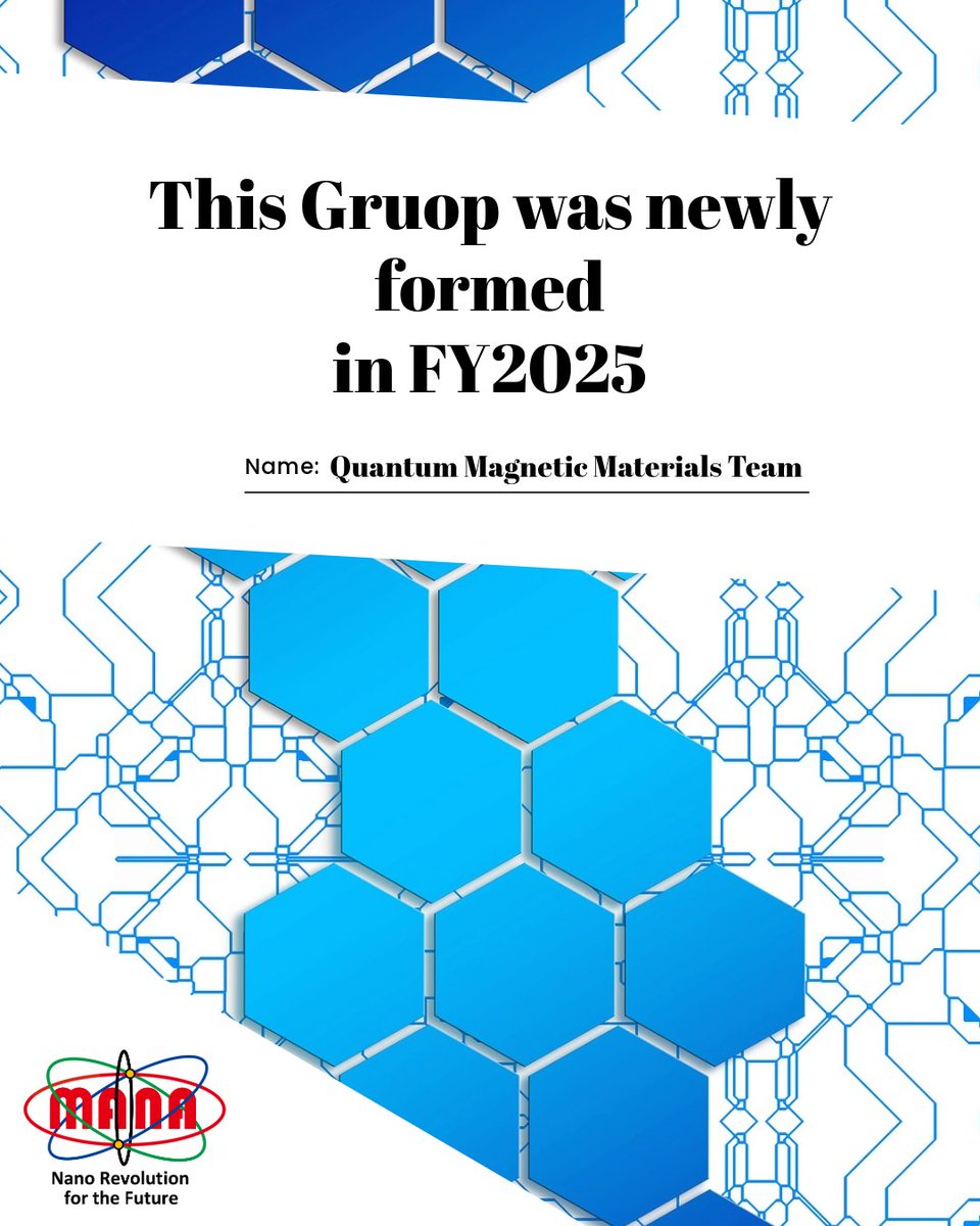 wpi_mana's tweet image. 【News】  
Quantum Magnetic Materials Team has been established in the Quantum Materials Field, MANA. 
nims.go.jp/mana/research/…
We are exploring quantum materials realizing novel magnetic and electronic phases and functions!  

Exciting updates ahead!🔜
#newgroup #frustration