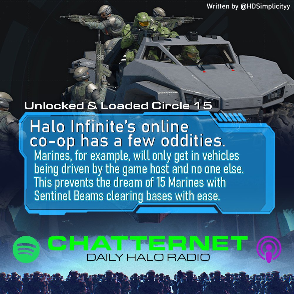 The desire to clear the entire Infinite open map with broken marines is strong.

#HaloInfinite #Videogame