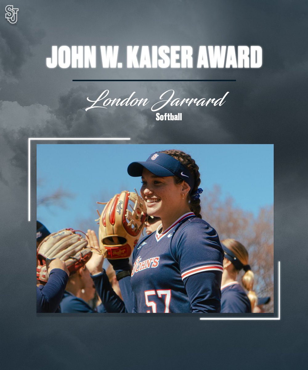 The John W. Kaiser Award is presented to the outstanding female student-athlete representing St. John's University 🔴⛈️

Congratulations to this year’s winner, London Jarrard!
