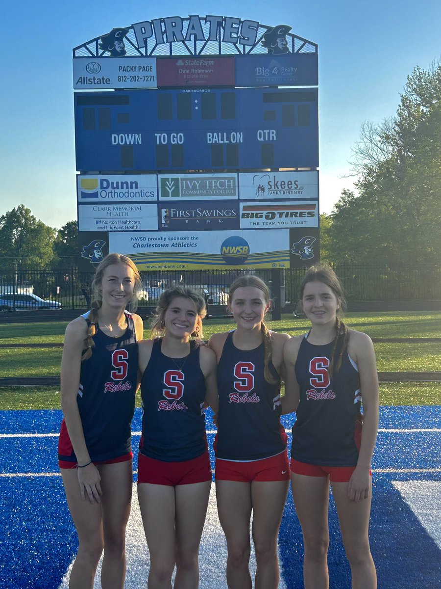 The relay team of Olivia Simpson, Tori Gammons, Sophie Ford and Mikayla Nussbaum broke the school record in the 4x800 tonight with a time of 10:01.57!!!