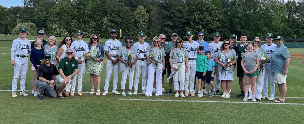 Tip of the cap to our eight seniors. Thank you for all you have done on and off the field. Josh Babcock, Brady Barrett, Jack Canavos, Roddrey McWilliams, Easton Ogle, Nathan Smith, Owen Smith &amp; Jake Wise. Go Cadets! ☘️