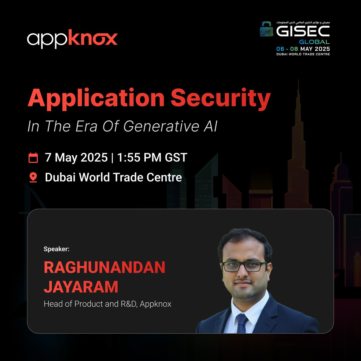 Appknox (@appknox) on Twitter photo Attending <a href="/GISECGlobal/">GISEC GLOBAL</a> 2025?
You don't want to miss this session happening today -
Raghunandan J will be delivering a session on 'Application Security in the era of Gen AI'
at 1:55PM GST.
Learn how AI can enhance threat detection and automate security tasks for efficiency! Attending <a href="/GISECGlobal/">GISEC GLOBAL</a> 2025?
You don't want to miss this session happening today -
Raghunandan J will be delivering a session on 'Application Security in the era of Gen AI'
at 1:55PM GST.
Learn how AI can enhance threat detection and automate security tasks for efficiency!
