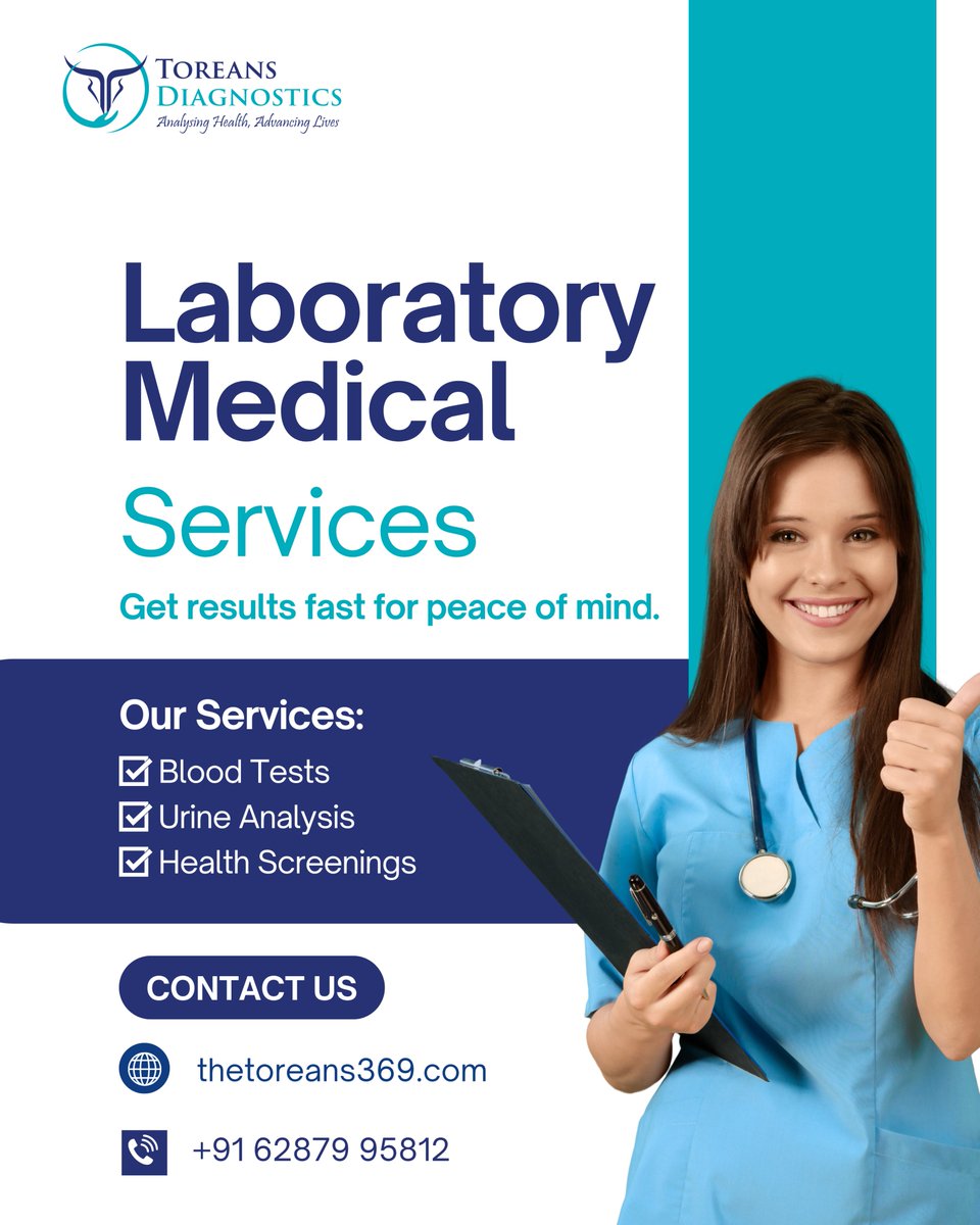 ToreansD's tweet image. 🔬 Reliable Lab Testing, Right Around the Corner!

📍 Visit us at:
 Tilak Nagar, Swaraj Path, Kankarbagh Road, Patna - 800020

📞 +91 62879 95812

📧 info@thetoreans369.com

🌐 thetoreans369.com

Your health, our priority.
 #ToreansDiagnostics #PathologyLabPatna