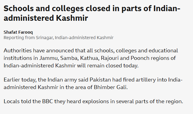 Schools closed on both sides #IndiaPakistan