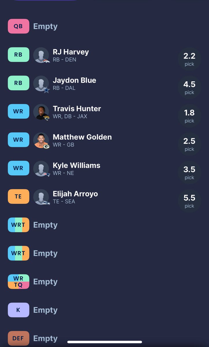 fullycomplete76's tweet image. Hey @SleeperHQ did I cook here? Traded back into the 1st 🔥😎🔥😎