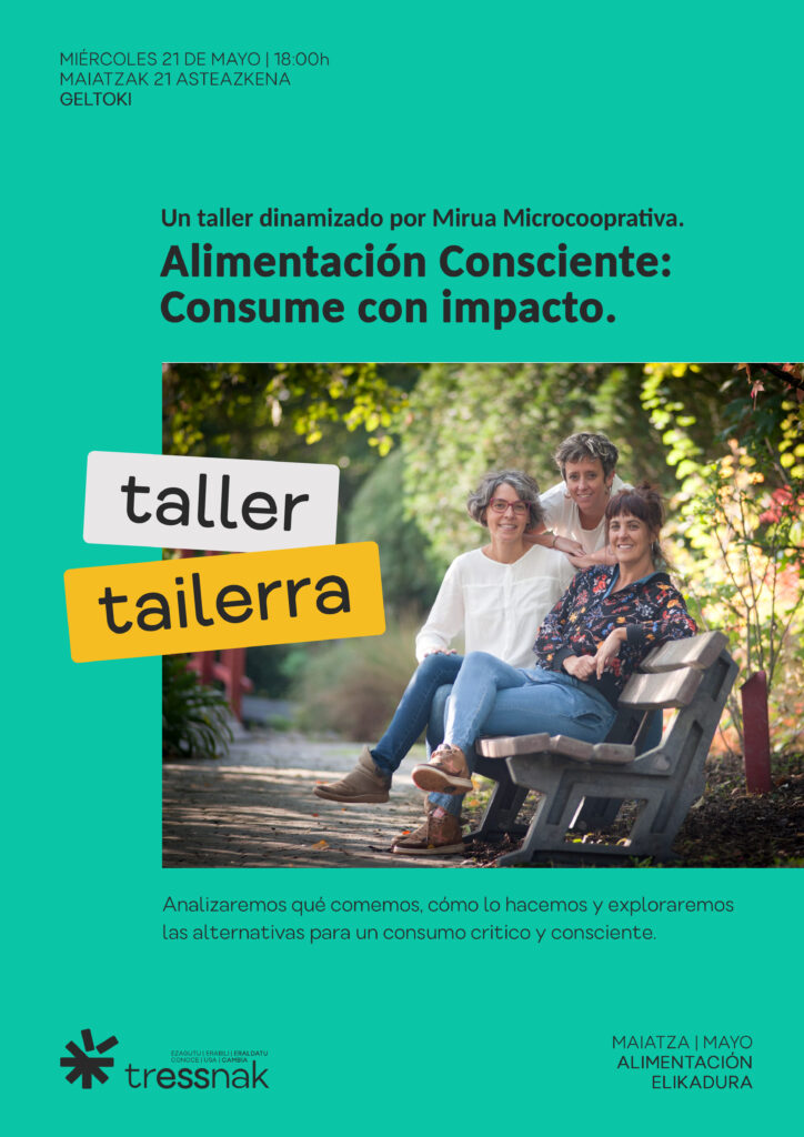 #TrESSnak 
Hilabete honetan elikadura burujabetzari buruzko bi ekintza eginen dira

📺"Bide berriak" dokumentalaren emanaldia Piparrikan
🗣️Taller de Alimentación consciente en <a href="/Geltoki_/">Geltoki</a> 

Info +geltoki.red/tressnak/