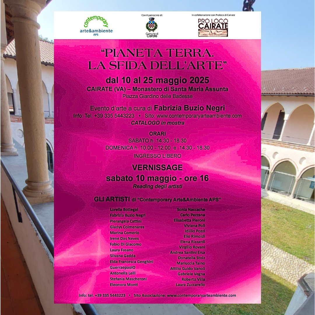 Questo sabato al Monastero di Cairate dalle ore 16
INGRESSO LIBERO