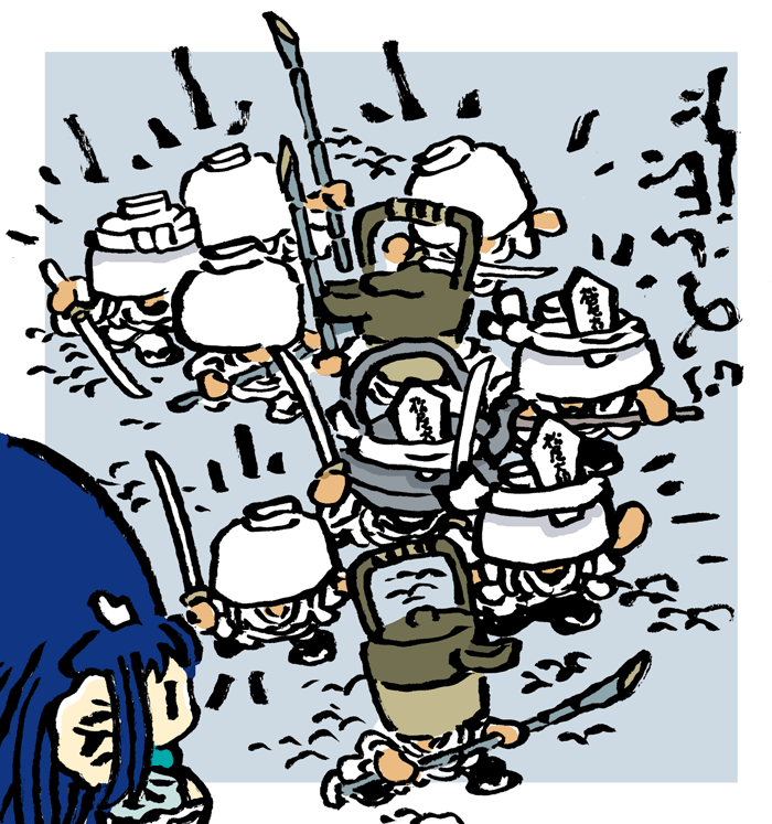 #毎日造物大女王さま ちろり・鉄瓶・お猪口 