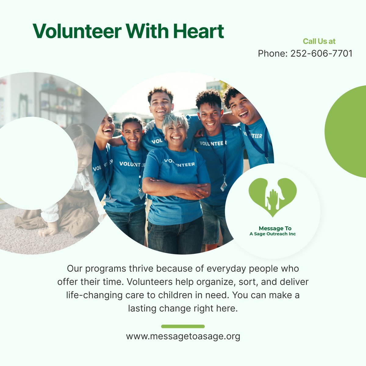 message2sage's tweet photo. Time is one of the most precious gifts you can give. When you volunteer, you're not just showing up—you’re showing love in motion. Be the reason a child feels valued. 

#ClaytonNC #NonprofitOrganization #OutreachHelp https://t.co/kZnOplWaMy