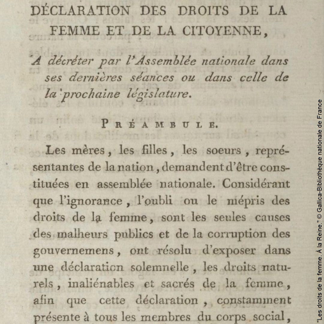 #CeJourLà | Le 7 mai 1748, naît Marie Gouze. En 1791, sous le nom de plume d’Olympe de Gouges, elle signe son manifeste fondateur : "Les droits de la femme." Dans cet écrit féministe, elle exige la pleine égalité légale, politique et sociale des femmes.
@museelouvre @gallicabnf