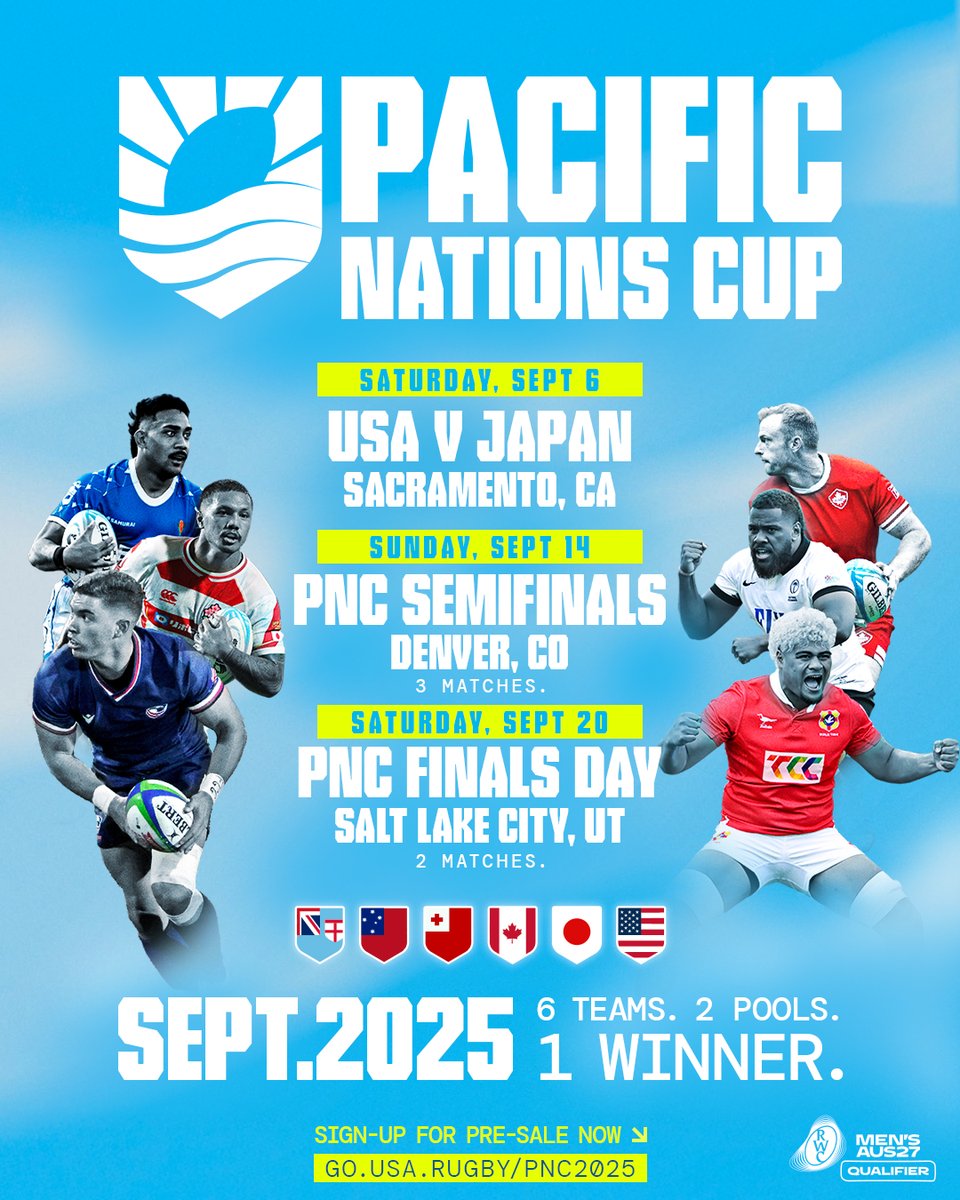 The best in Pacific rugby, coming to the USA. 

🇫🇯🇼🇸🇹🇴🇨🇦🇯🇵🇺🇸

Sign up for ticket presale » go.usa.rugby/pnc2025