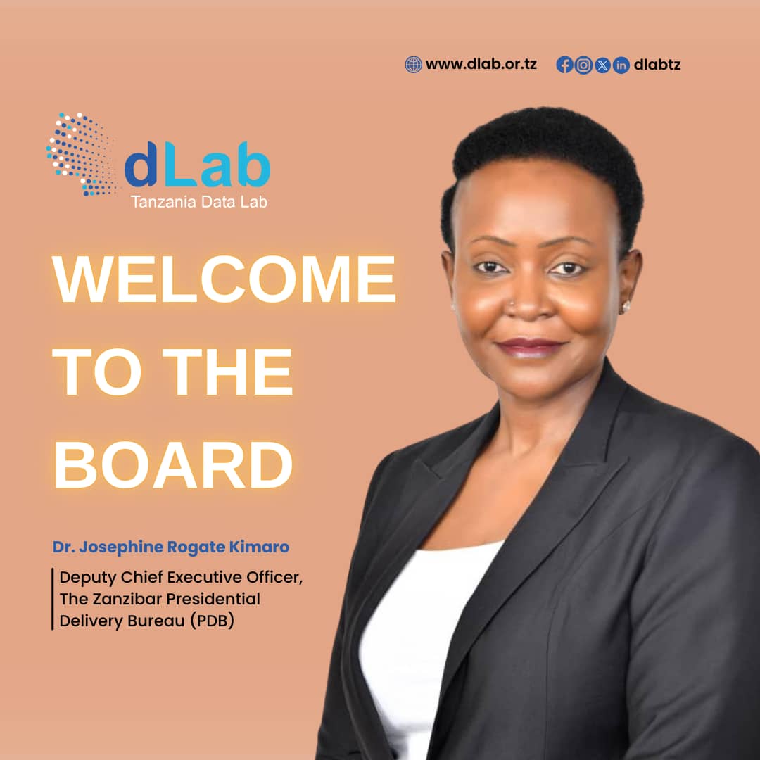 dLab Tanzania (@dlabtz) on Twitter photo 🎉Meet our new board member!
We’re excited to welcome Dr. Josephine Rogate Kimaro <a href="/KimaroJosephine/">Dr Josephine Kimaro</a>, Deputy Chief Executive Officer of the Zanzibar Presidential Delivery Bureau (PDB) <a href="/pdbzanzibar/">Presidential Delivery Bureau (PDB) - Zanzibar</a>, to our board.
Welcome to the team, Dr. Josephine!🤝
#dlabTz #datarevolutiontz 🎉Meet our new board member!
We’re excited to welcome Dr. Josephine Rogate Kimaro <a href="/KimaroJosephine/">Dr Josephine Kimaro</a>, Deputy Chief Executive Officer of the Zanzibar Presidential Delivery Bureau (PDB) <a href="/pdbzanzibar/">Presidential Delivery Bureau (PDB) - Zanzibar</a>, to our board.
Welcome to the team, Dr. Josephine!🤝
#dlabTz #datarevolutiontz