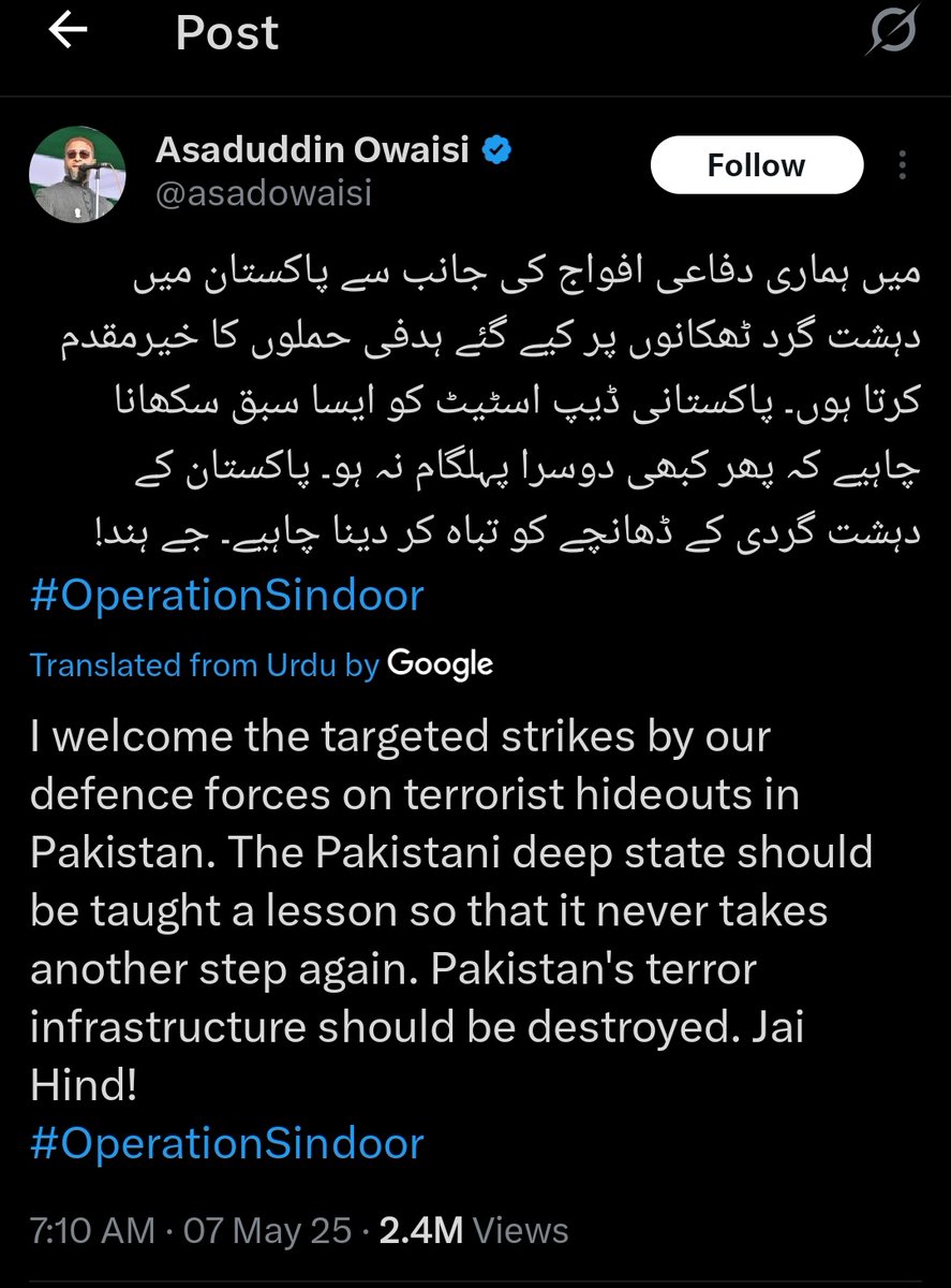 Jusstdifferent's tweet image. #AsaduddinOwaisi 
#Standforunity #PahalgamTerrorAttack #AirStrike #MetGala #OperationSindoor #PakArmy #ラヴィット