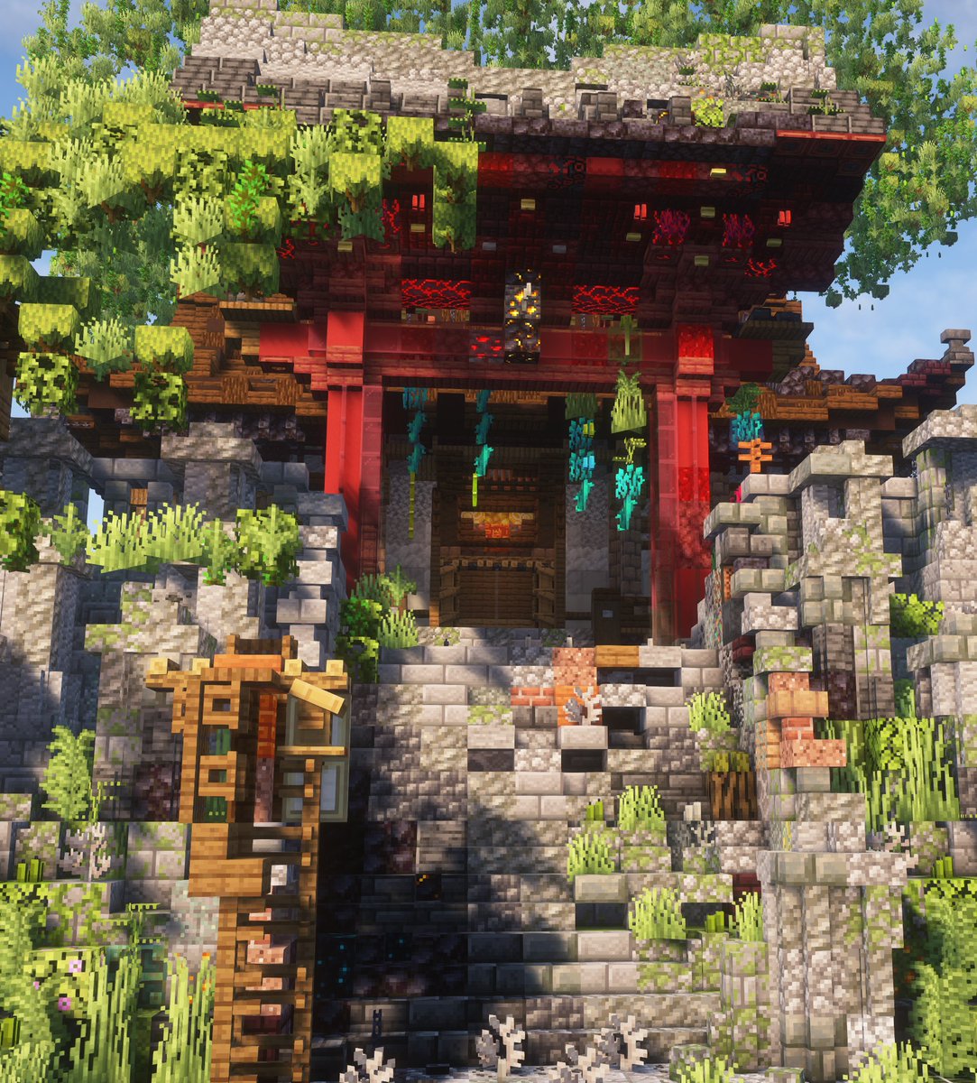 #Minecraft #Minecraftbuilds #minecraft建築コミュ 田舎の奥地の神域
