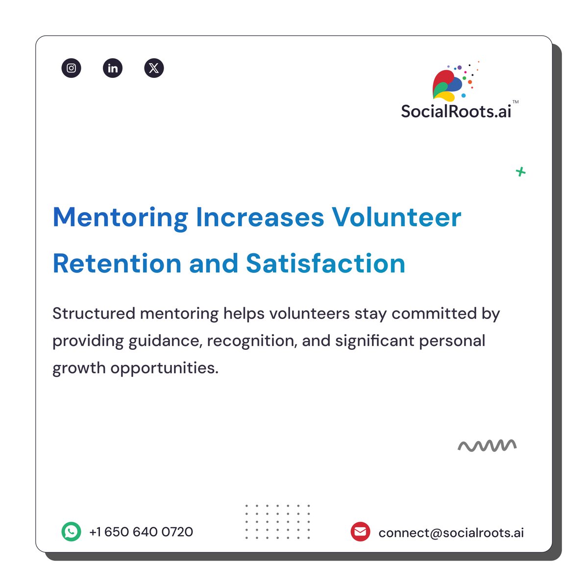 socialroots_ai's tweet image. 📩 Boost volunteer retention with GridPolaris—personalized onboarding, mentoring, and recognition in one place. See how: socialroots.ai 

#VolunteerRetention #Mentoring #NonprofitPrograms #SocialRoots #GridPolaris #VolunteerEngagement #NonprofitGrowth