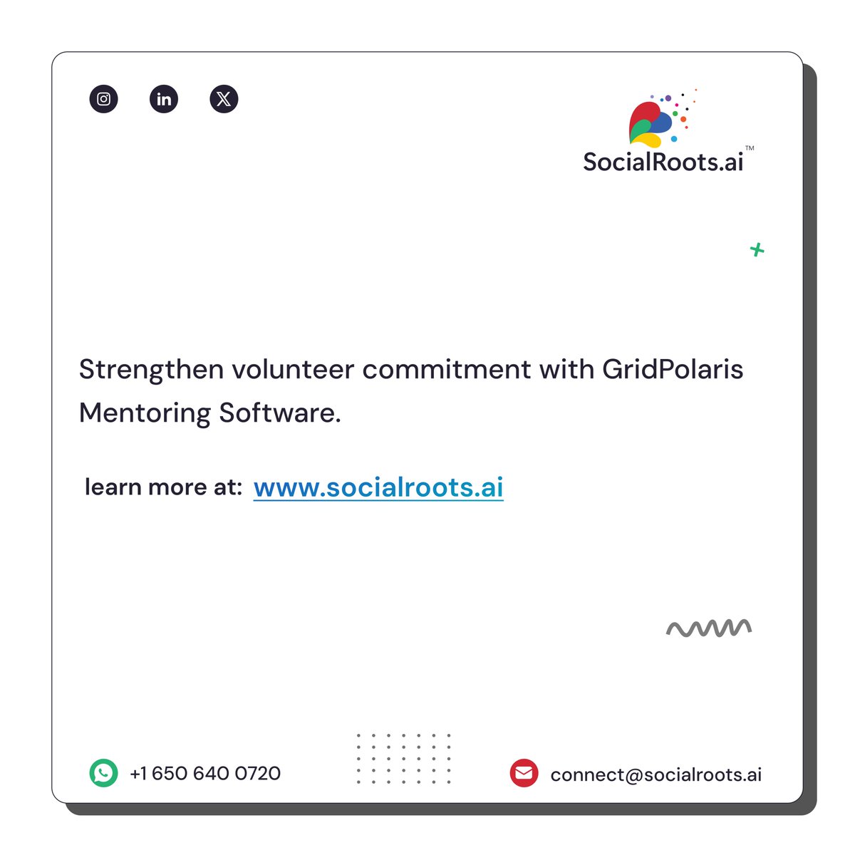 socialroots_ai's tweet image. 📩 Boost volunteer retention with GridPolaris—personalized onboarding, mentoring, and recognition in one place. See how: socialroots.ai 

#VolunteerRetention #Mentoring #NonprofitPrograms #SocialRoots #GridPolaris #VolunteerEngagement #NonprofitGrowth