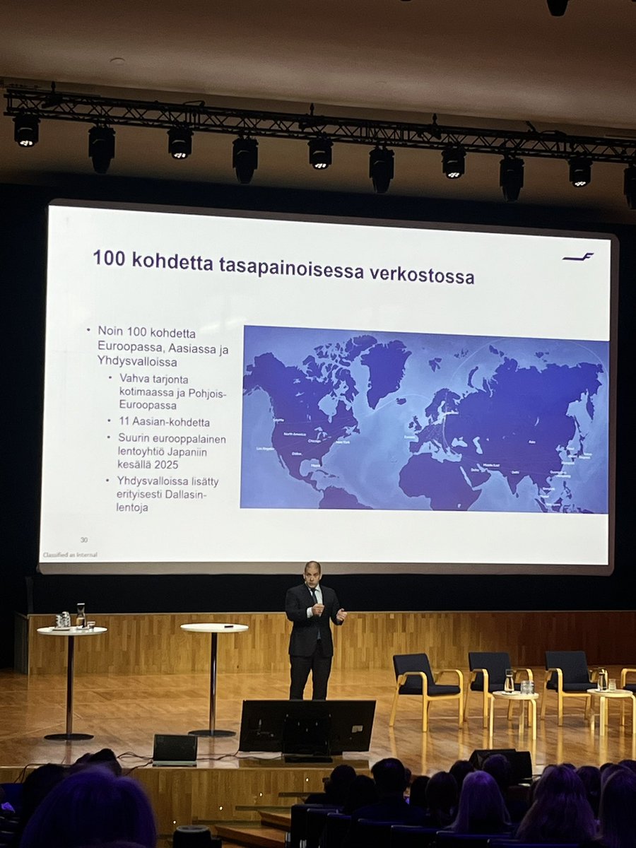 #Finnair on #Eurooppa’n ja Japanin välillä kaikista suurin lentoyhtiö. Aasiassa 11 kohdetta. Suomen kesäsesonki nostettava arvoonsa ja suuremmaksi. Turkka Kuusisto, tj. #matkailu #suomi #finland #helsinginkaupunginmatkailuseminaari #visitfinland #myhelsinki #ihalines #saaristo