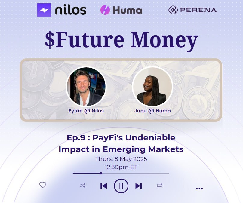What is Future Money?

In collaboration with <a href="/Perena__/">Perena</a>💜

Hear from our <a href="/jaoudefi/">Jaou</a> and <a href="/NilosHQ/">Nilos</a>'s Co-Founder Eytan (@eytanmessika) as they discuss PayFi's undeniable impact in emerging markets!

Date: Thursday, May 8, 2025
Time: 12:30 PM ET
