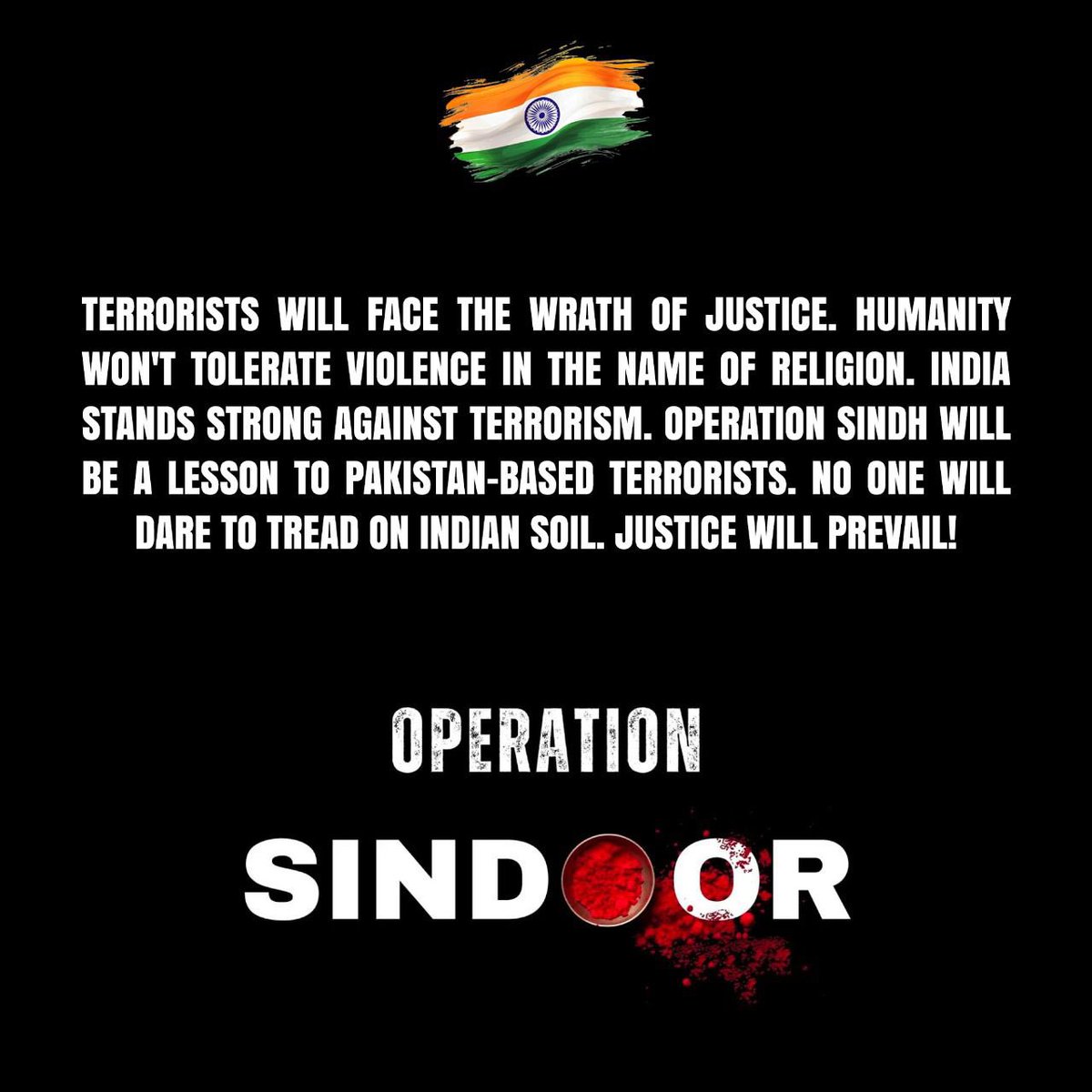 Naga Babu Konidela (@nagababuoffl) on Twitter photo Terrorists will face the wrath of justice. Humanity won't tolerate violence in the name of religion. India stands strong against terrorism. Operation Sindh will be a lesson to Pakistan-based terrorists. No one will dare to tread on Indian soil. Justice will prevail.
<a href="/adgpi/">ADG PI - INDIAN ARMY</a> Terrorists will face the wrath of justice. Humanity won't tolerate violence in the name of religion. India stands strong against terrorism. Operation Sindh will be a lesson to Pakistan-based terrorists. No one will dare to tread on Indian soil. Justice will prevail.
<a href="/adgpi/">ADG PI - INDIAN ARMY</a>
