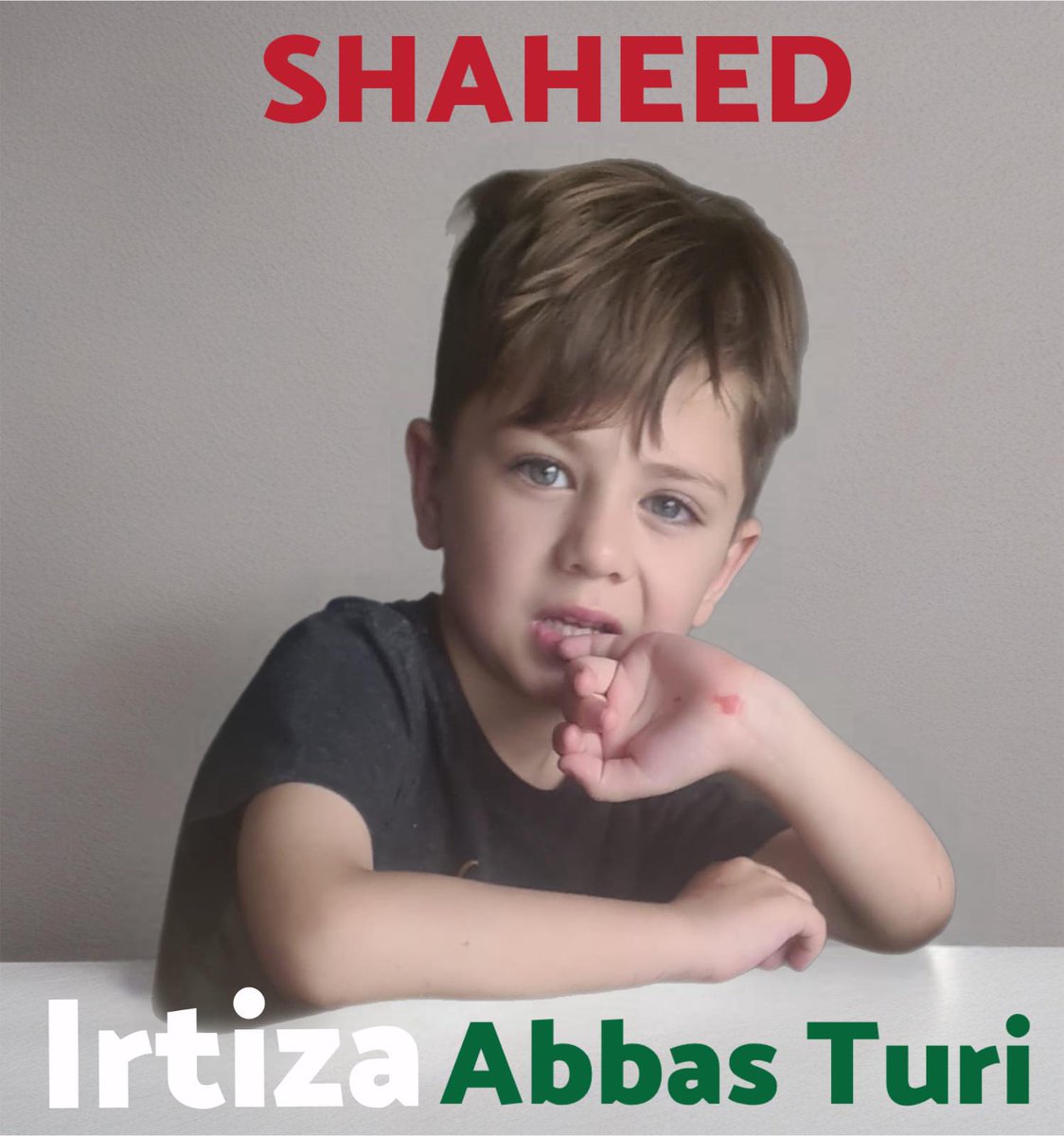 RiazToori's tweet photo. The smallest coffins are the heaviest. In last night's Indian attacks on civilian population, little Irtiza Abbas son of Col. Zaheer Abbas & nephew of our dear @AmirAbbasTuri was martyred.
A young soul from my hometown Parachinar sacrificed for the homeland. 🇵🇰 #PakistanZindabad 
Janaza at 5PM, H-8 Graveyard, Islamabad.