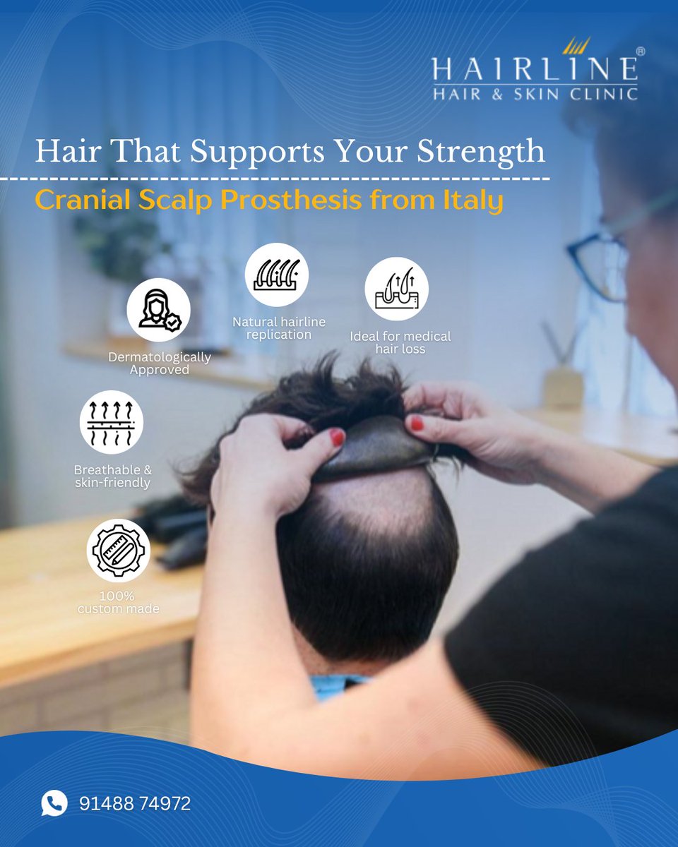 At Hairline, we understand that hair loss can be a difficult journey. That’s why we bring you 100% custom-made cranial scalp prosthesis from Italy—breathable, skin-friendly, &amp; dermatologically approved. Designed to look &amp; feel just right for you.

Call/WhatsApp us at 91488 74972