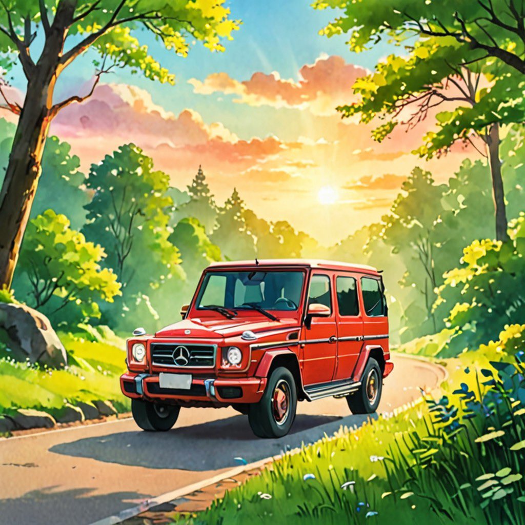 そろそろ乗りますか？夕日が差し込む森の中を、愛車と共に走るひとときは最高の贅沢。自由を楽しむのは今！ #ドライブ好き #愛車ライフ #車好きと繋がりたい #副業初心者 #物販ビジネス