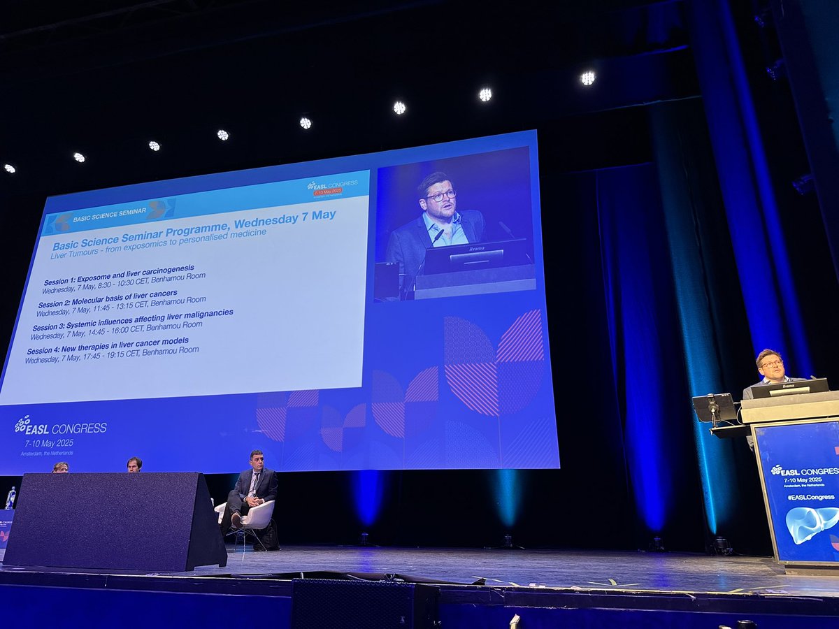 Rui Castro (@ruicastrohd) on Twitter photo Excited for #EASLCongress 2025! 🤩
As always, starting with the Basic Science Seminar, this year on Liver Tumours, Exposomics and Personalized Therapies, organised by <a href="/LeilaAkkari1/">Leila Akkari</a>, <a href="/boulter_lab/">Liver Growth and Cancer Lab</a> and <a href="/JesusMBanales/">Jesus Bañales</a>
<a href="/EASLnews/">EASLnews</a> Excited for #EASLCongress 2025! 🤩
As always, starting with the Basic Science Seminar, this year on Liver Tumours, Exposomics and Personalized Therapies, organised by <a href="/LeilaAkkari1/">Leila Akkari</a>, <a href="/boulter_lab/">Liver Growth and Cancer Lab</a> and <a href="/JesusMBanales/">Jesus Bañales</a>
<a href="/EASLnews/">EASLnews</a>