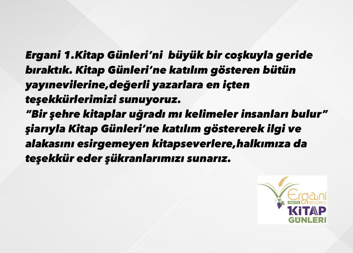 #ErganiKitapGünleri