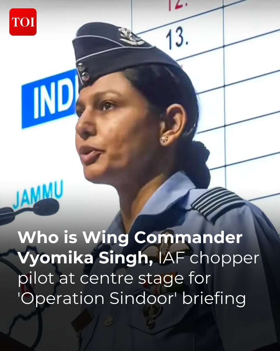 Wing Commander #VyomikaSingh, a decorated helicopter pilot with #IndianAirForce, jointly led the high-profile media briefing on '#OperationSindoor', India’s retaliatory strike on terror camps in #Pakistan and #PoK, following #PahalgamTerrorAttack 

Read here