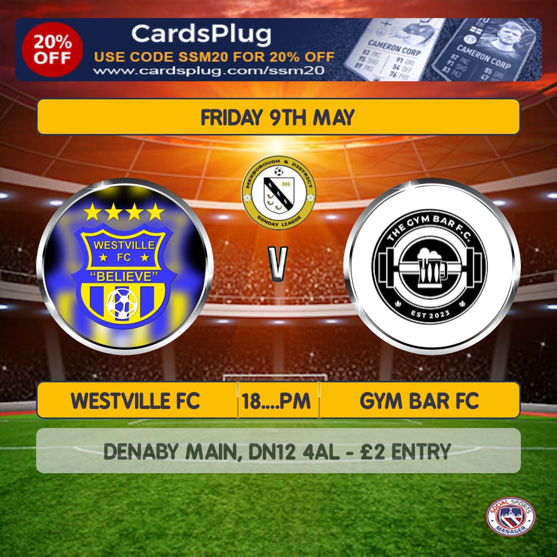 Finals 3 &amp; 4 from 5 this weekend, starting on Friday Night.

The Steve Venables Memorial Cup Final