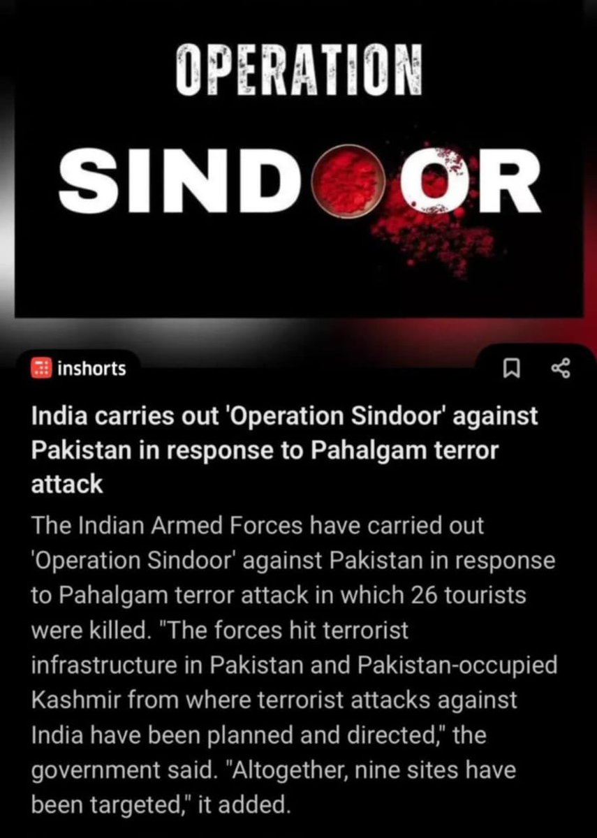 I wish all our armed forces best of luck, success and safety! The whole nation is with you. Jai Hind. #OperationSindoor