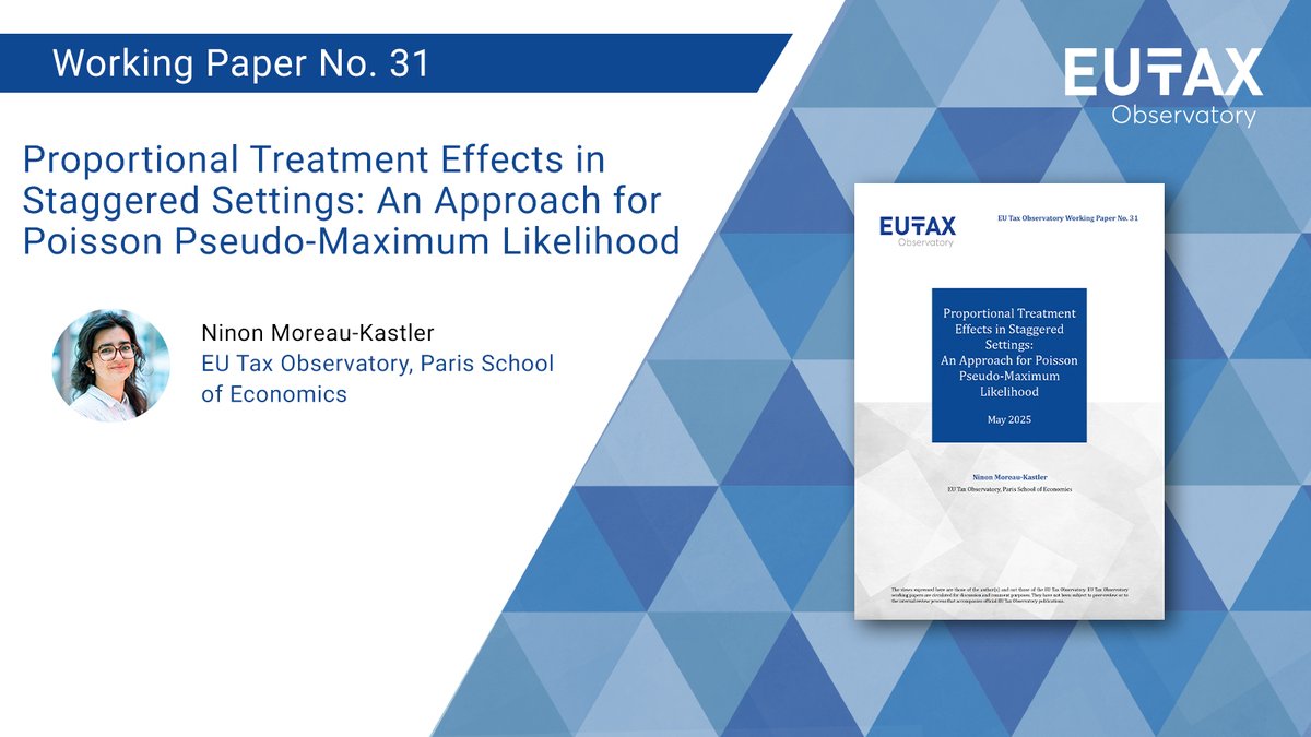 EU Tax Observatory (@taxobservatory) on Twitter photo WP by <a href="/NMoreauKastler/">Ninon Moreau-Kastler</a> studies how to estimate proportional treatment effects with staggered timing using PPML.
🔹TWFE PPML can be biased with treatment heterogeneity & staggered adoption.
🔹Proposing a counterfactual method to recover the correct % change.
taxobservatory.eu/publication/pr… WP by <a href="/NMoreauKastler/">Ninon Moreau-Kastler</a> studies how to estimate proportional treatment effects with staggered timing using PPML.
🔹TWFE PPML can be biased with treatment heterogeneity & staggered adoption.
🔹Proposing a counterfactual method to recover the correct % change.
taxobservatory.eu/publication/pr…