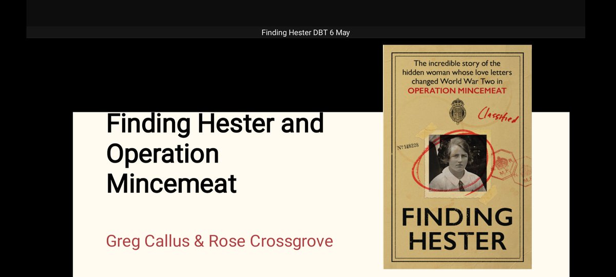 TradeMemorial's tweet image. "Finding Hester" and Operation Mincemeat - Thankyou to @gregcallus and @rcrossgve for the exclusive talk to @TradeMemorial group about their new book 📚 currently available to pre-order. And thanks to everyone who joined our VE Day Lunch Party 🎉 afterwards #VEDay80 #history #WW2