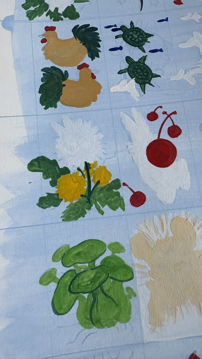 judejudejude01's tweet image. 조각조각 그림조각
5/11에 출동~
신규작품: 수영장 연작(아크릴 과슈 페인팅 10cm 정사각형 캔버스 소품 6점), 사랑들 연작(3.5cm x 5cm 수채 과슈 일러스트 키링)
New art works for local event!
#gouachepainting #painting #AnimalsLover #うさぎ　#イラスト #手描きイラスト