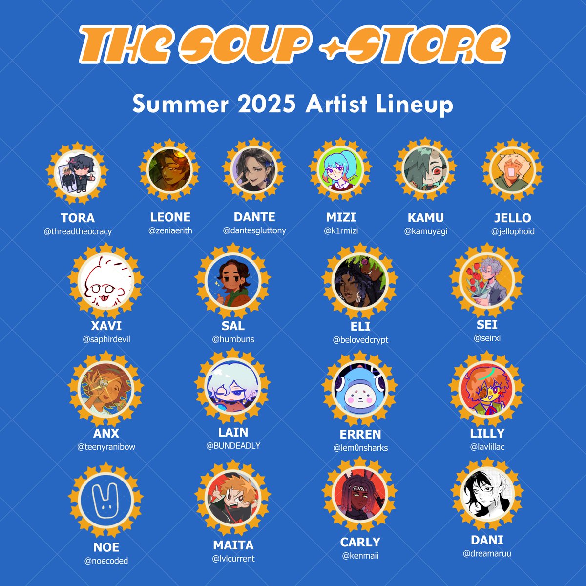 [ARTIST LINEUP🔥🔥🔥]

Which is hotter, the sun or the Gnarly crew boiling in this sweltering stew ? This year we are welcoming a wide variety of new artists to answer just this. Stay tuned to find out who survives~