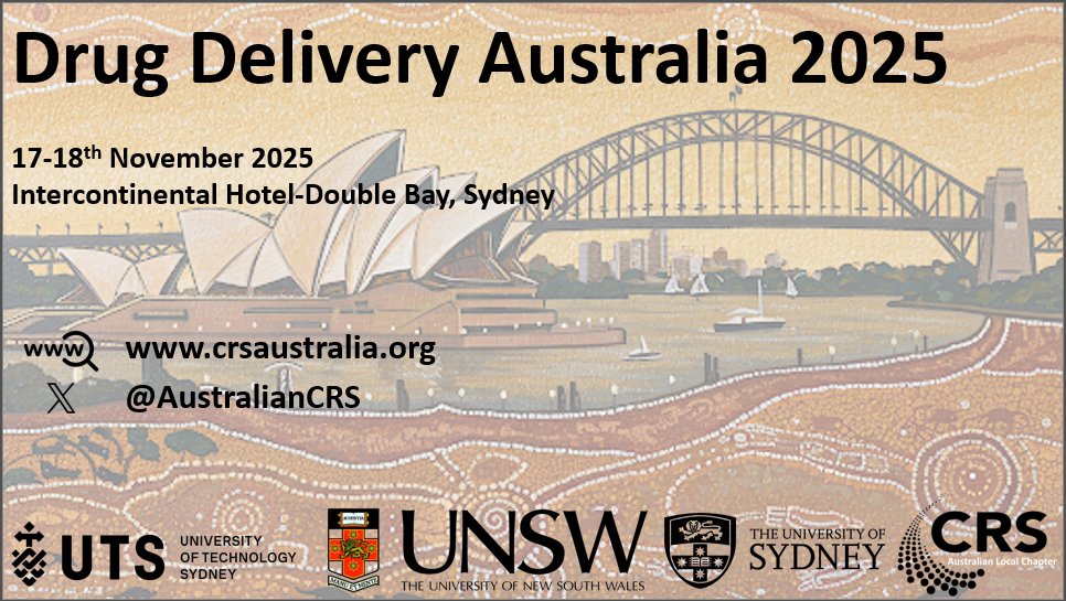 Drug Delivery Australia (@australiancrs) on Twitter photo 🚨Drug Delivery Australia is coming back the 17-18th November! Keep an eye on <a href="/AustralianCRS/">Drug Delivery Australia</a> and crsaustralia.org for more updates. We look forward to seeing you all soon!
<a href="/CRSScience/">Controlled Release Society</a> <a href="/Vipul_syd/">Vipul Agarwal</a> <a href="/Dr_Andrew_Care/">Andrew Care</a> <a href="/peterwich/">Peter Wich – WichLab</a> <a href="/sydneylifeng/">Lifeng Kang</a> 🚨Drug Delivery Australia is coming back the 17-18th November! Keep an eye on <a href="/AustralianCRS/">Drug Delivery Australia</a> and crsaustralia.org for more updates. We look forward to seeing you all soon!
<a href="/CRSScience/">Controlled Release Society</a> <a href="/Vipul_syd/">Vipul Agarwal</a> <a href="/Dr_Andrew_Care/">Andrew Care</a> <a href="/peterwich/">Peter Wich – WichLab</a> <a href="/sydneylifeng/">Lifeng Kang</a>