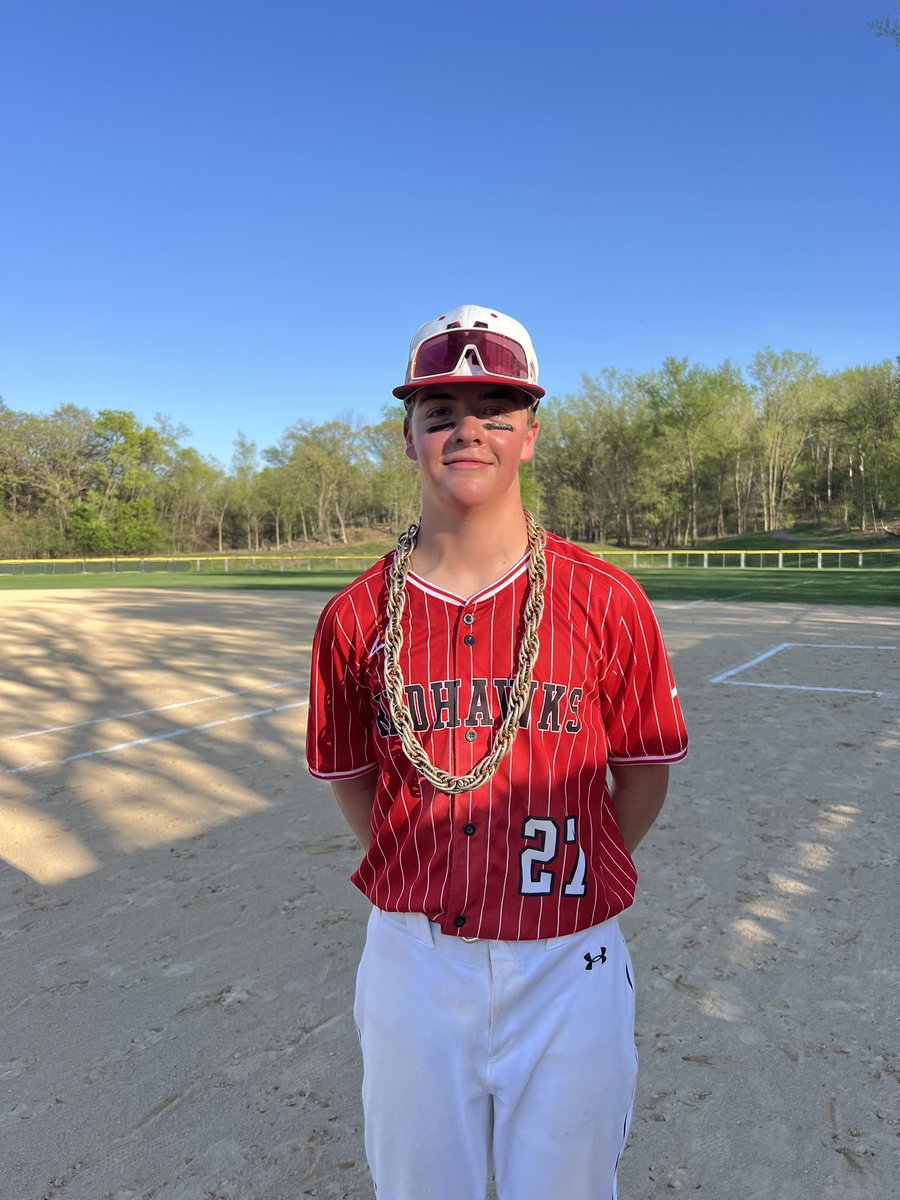 Redhawks get back in the win column with a 12-2 win over St. Croix Prep. Sophomore Kenny Perry with the MVP chain going 2-3 with 2 RBI and R. Lucas Freeman pitched all six innings picking up the W giving up 2 runs with 4 K. Go Redhawks!!!
