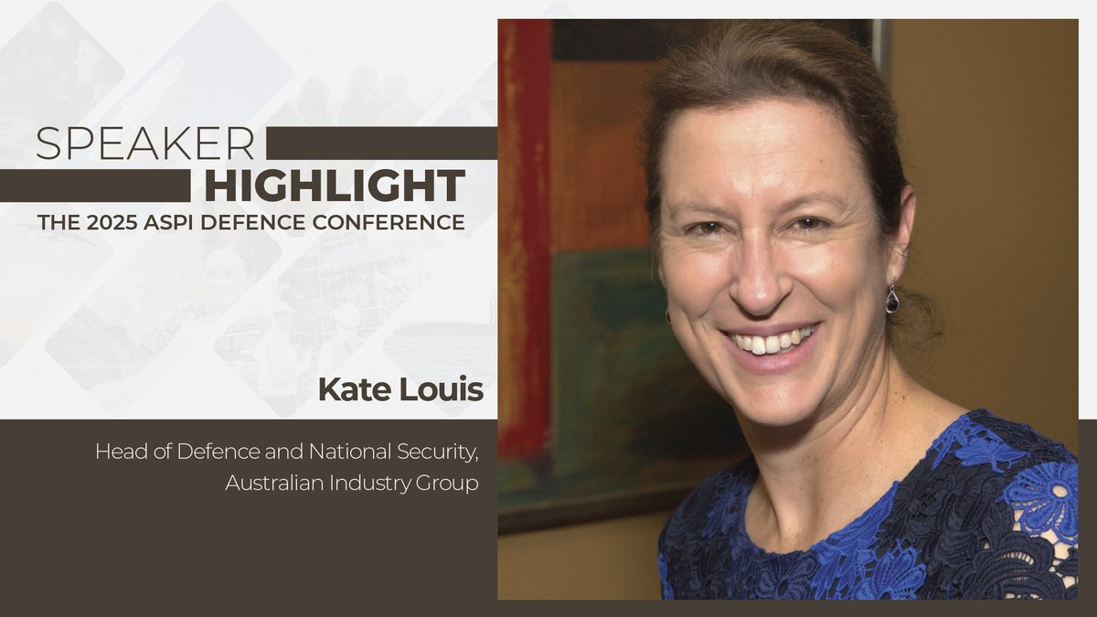 SPEAKER ANNOUNCEMENT 📢

We are pleased to announce that Kate Louis, Head of Defence and National Security at <a href="/The_AiGroup/">Ai Group</a>, will join the speaker line-up at the 2025 ASPI Defence Conference!

This year's event will explore the challenges facing 🇦🇺 and discuss what needs to be