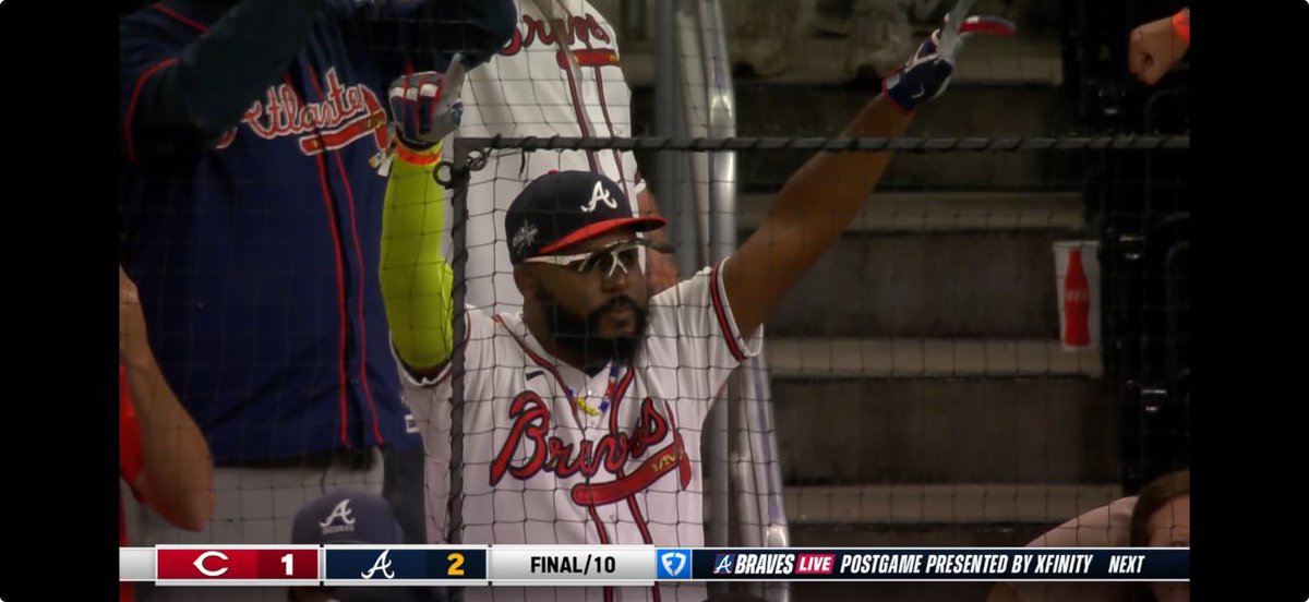 MrDJPK's tweet photo. What a walk off Ozuna!!! Let’s go @Braves they caught me #unkzuna https://t.co/J9ppTK4xAL
