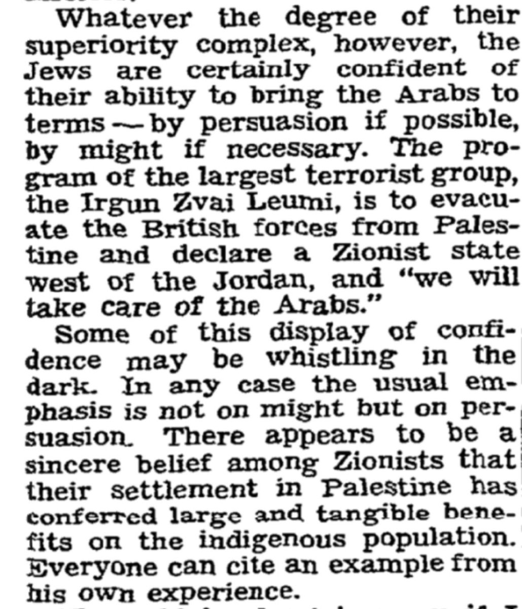 Samira Mohyeddin سمیرا (@smohyeddin) on Twitter photo March 20, 1947 <a href="/nytimes/">The New York Times</a> no obfuscation. No Hasbara. The reporter, Clifton Daniel, went on to become the NYT managing editor from 1964-1969. March 20, 1947 <a href="/nytimes/">The New York Times</a> no obfuscation. No Hasbara. The reporter, Clifton Daniel, went on to become the NYT managing editor from 1964-1969.