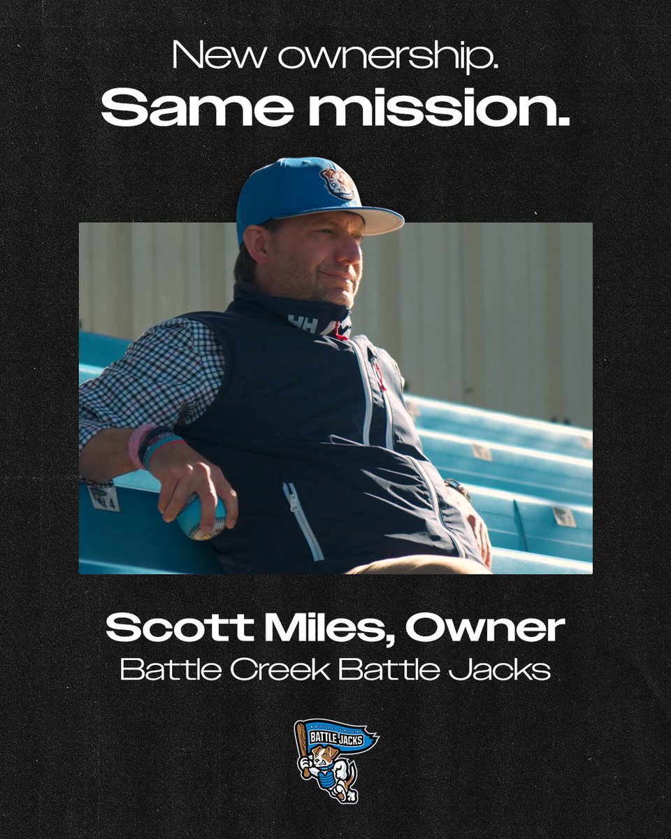 Battle Jacks fans, there's a new dog in town. Please welcome the new owner of the Battle Creek Battle Jacks, Scott Miles 🐶

The Battle Creek Battle Jacks announced today a new chapter in the leadership of the Battle Jacks organization. 

Get the full story at the link in bio 🔗