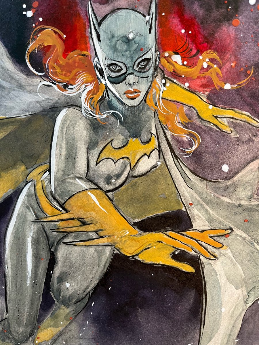 MARK_BEACHUM's tweet photo. . 
Batgirl OA
.
➡️ https://t.co/jCcWlctZEj
.
#batgirl #art #comicart #comics #comcisgate #watercolors #gouache #pinup #dccomics #batman #traditionalart #drawnbyhand https://t.co/kBKGjufhxa