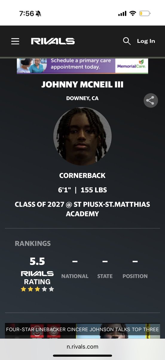 Johnny McNeil III (@johnny3mcneil) on Twitter photo All Glory To God! Blessed to be ranked a 3 βοΈ on Rivals <a href="/YUNG_GURU_/">YOUNG HEAD BALL COACH</a> <a href="/PMA_Football/">PMA Football</a> <a href="/Rivals/">Rivals</a> <a href="/adamgorney/">Adam Gorney</a> All Glory To God! Blessed to be ranked a 3 βοΈ on Rivals <a href="/YUNG_GURU_/">YOUNG HEAD BALL COACH</a> <a href="/PMA_Football/">PMA Football</a> <a href="/Rivals/">Rivals</a> <a href="/adamgorney/">Adam Gorney</a>