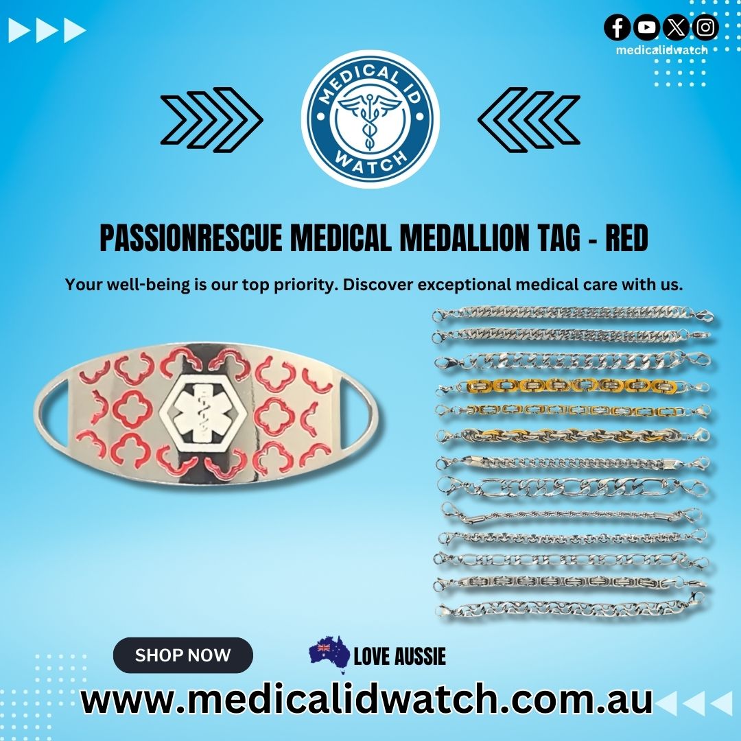 Medicalidwatch's tweet image. Designed to stand out when it matters most, the PassionRescue Medical Medallion combines life-saving clarity with bold, unmistakable style.

Shop now at medicalidwatch.com.au
Product link: medicalidwatch.com.au/product/passio…

#medicalidwatch #HealthAndSafety #FashionAndFunction